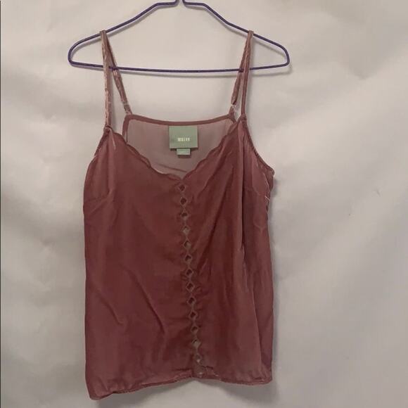 MAEVE ANTHROPOLOGIE VELOUR PINK TOP‎ SIZE XS - Picture 1 of 6
